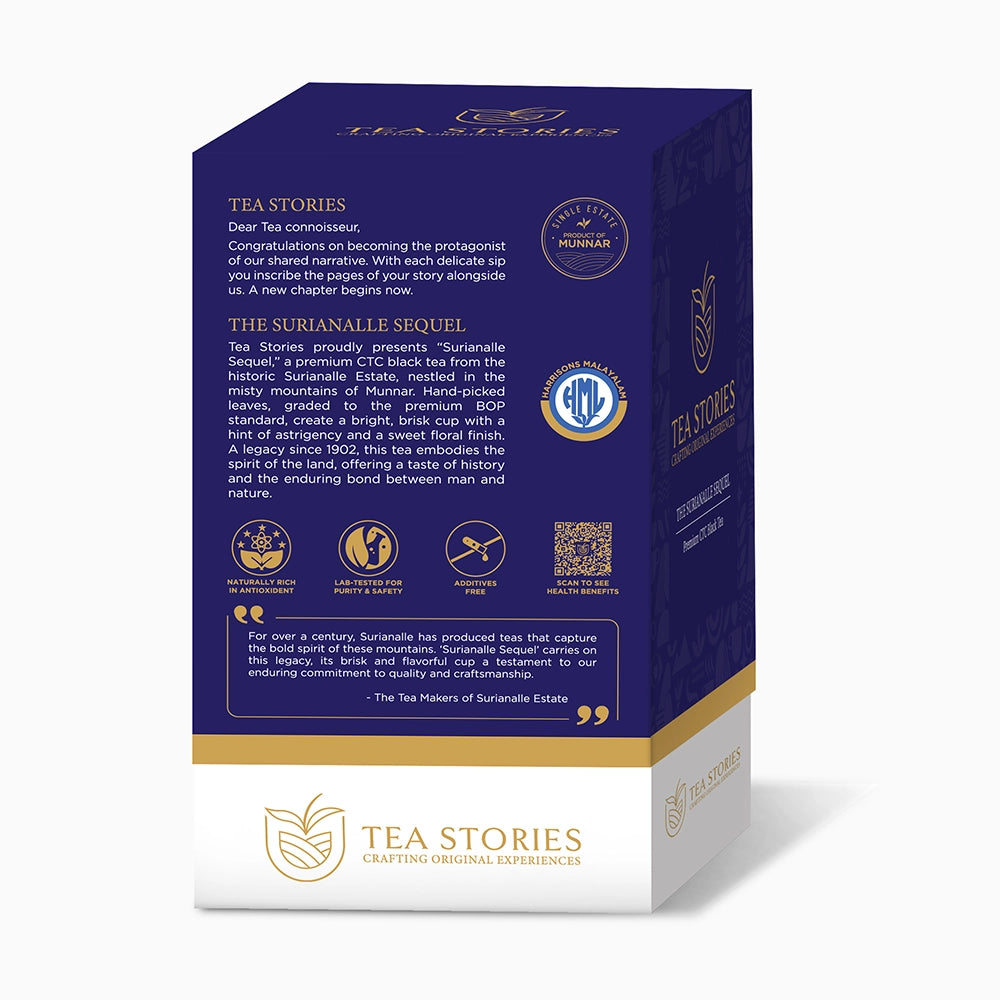 Overhead view of brewed surianalle sequel — deep amber, full-bodied flavor.